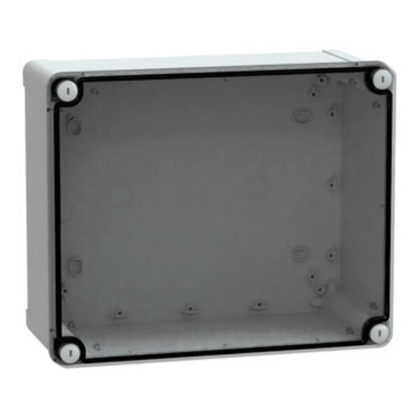 PC box IP66 IK08 RAL7035 Int.H275W225D120 Ext.H291W241D128 Transp.cover H20 - Schneider Electric - NSYTBP292412T
