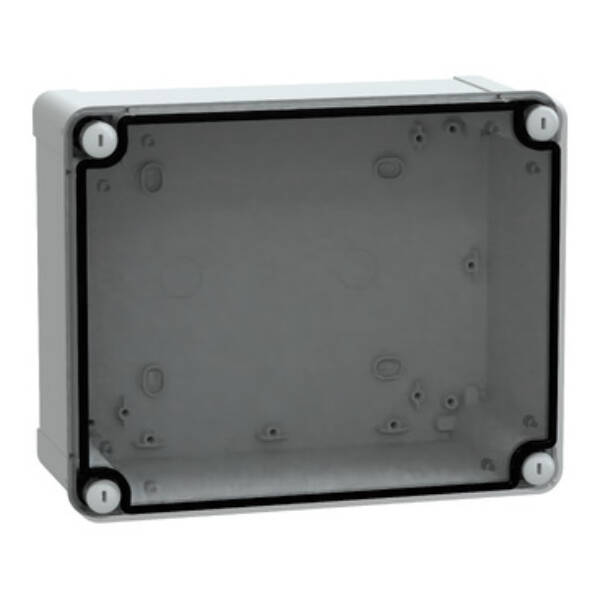 ABS box IP66 IK07 RAL7035 Int.H225W175D100 Ext.H241W191D128 Transp.cover H20 - Schneider Electric - NSYTBS241910T
