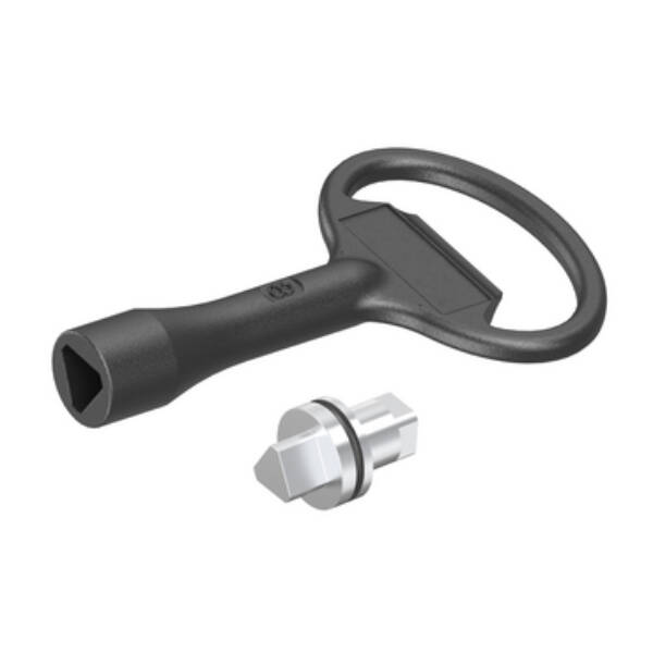 "Triangular male lock insert 8mm for PanelSeT S3X enclosure, 100% stainless steel" - Schneider Electric - NSYTT8CSX