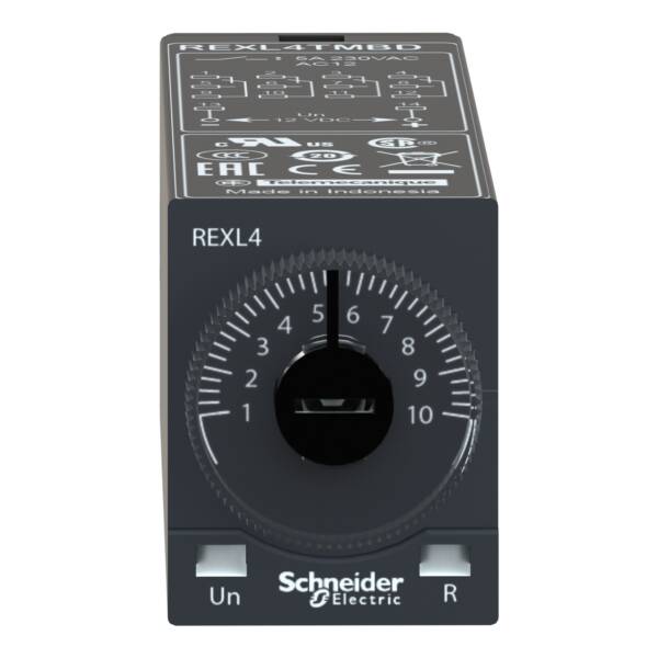 Modular timing relay, 5 A, 4 CO, 0.1 s..100 h, on-Delay, 24 V DC - Schneider Electric - REXL4TMBD