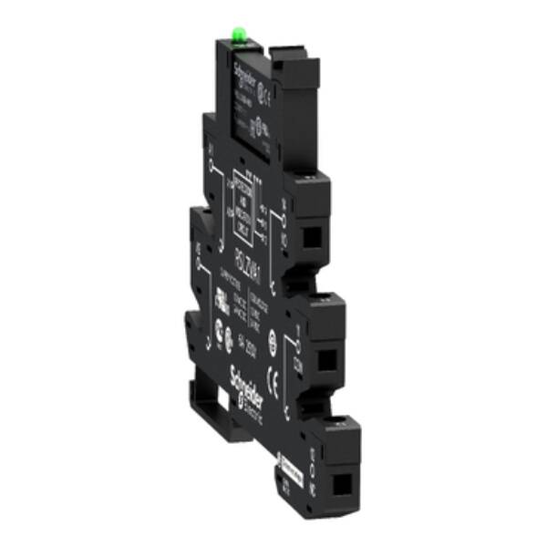 Slim interface relay pre-assembled, 6 A, 1 CO, LED, protection module, spring terminal, 110 V AC - Schneider Electric - RSL1PVFU