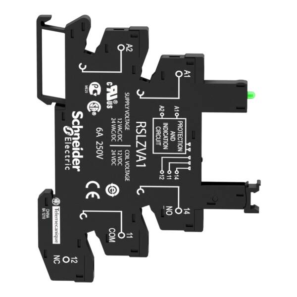 Screw socket equipped with LED and protection circuit, 12...24 V AC/DC - Schneider Electric - RSLZVA1