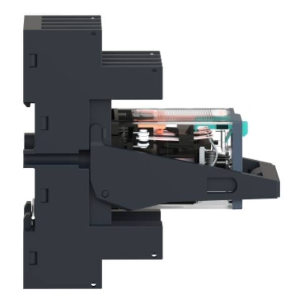 Harmony, Miniature plug-in relay pre-assembled, 10 A, 2 CO, with LED, with lockable test button, mixed terminals socket, 24 V DC - Schneider Electric - RXM2AB2BDPVM