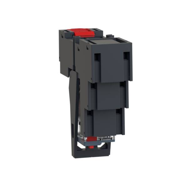 Harmony, Miniature plug-in relay pre-assembled, 12 A, 2 CO, with LED, with lockable test button, separate terminals socket, 230 V AC - Schneider Electric - RXM2AB2P7PVS