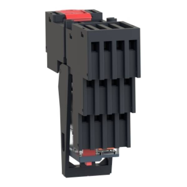 Harmony, Miniature plug-in relay pre-assembled, 6 A, 4 CO, with lockable test button, separate terminals socket, 24 V AC - Schneider Electric - RXM4AB1B7PVS