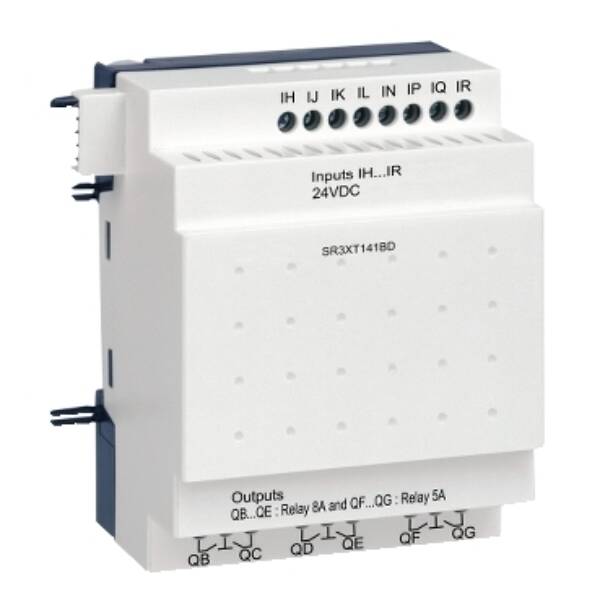 discrete I/O extension module - 14 I O - 24 V DC - for Zelio Logic - Schneider Electric - SR3XT141BD
