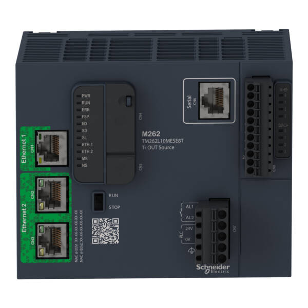 Logic controller, Modicon M262, 5ns/instruction, Ethernet - Schneider Electric - TM262L10MESE8T