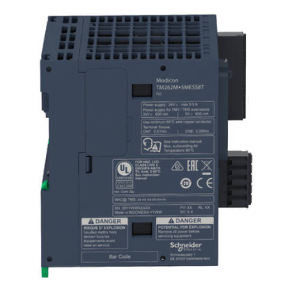 motion controller, Modicon M262, 5ns per instruction, 4 axes, optimized Ethernet, Sercos, machine to plant - Schneider Electric - TM262M05MESS8T