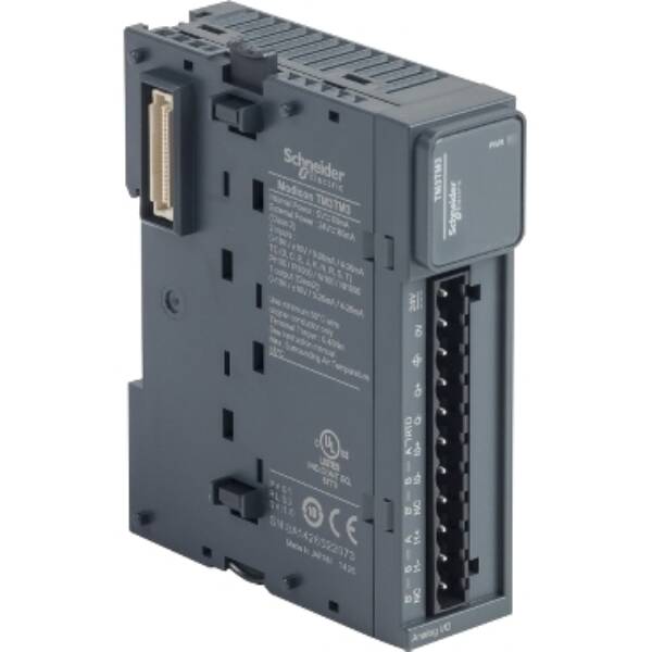 Modicon TM3 - 2 analog or temperature inputs, 1 analog output (screw) 24Vdc - Schneider Electric - TM3TM3