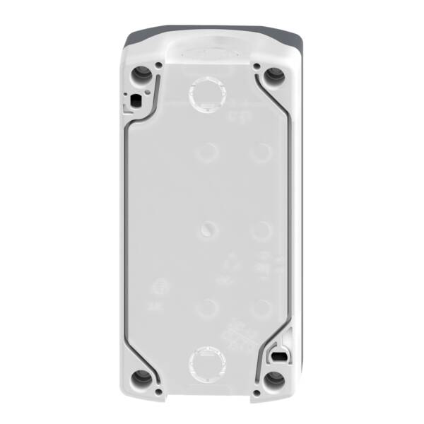 Control station, plastic, dark grey lid, 3 flush push buttons Ø22, marked UP ARROW O DOWN ARROW - Schneider Electric - XALD324