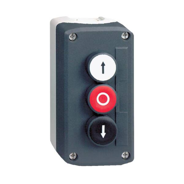 dark grey station - white flush/red flush/black flush pushbuttons Ø22 - Schneider Electric - XALD324E