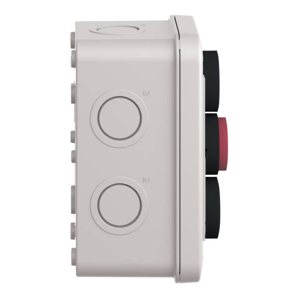 control station with white pushbutton 1NO + black 1NO + red projecting 1NC - Schneider Electric - XALE3251