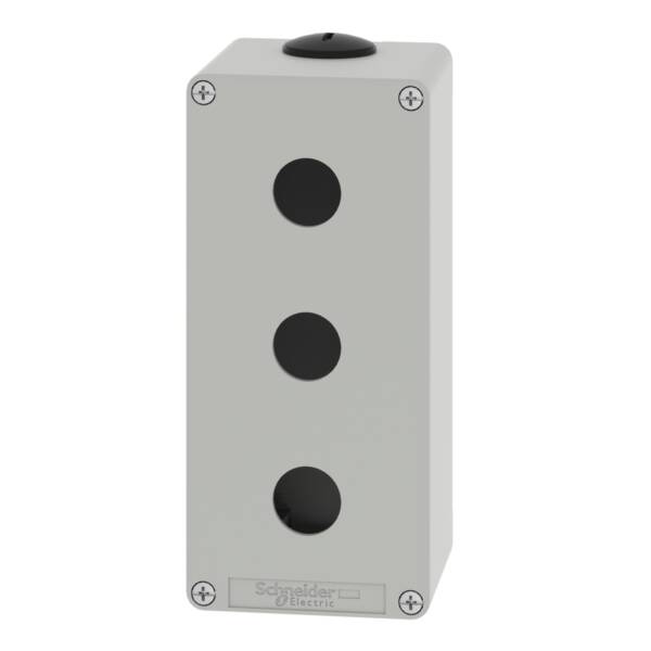 Harmony XAP, XB2 SL, Empty control station, zinc alloy, grey, M25, 3 cut-outs 22mm, 80 x 175 x 77 - Schneider Electric - XAPD3503