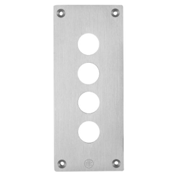 drilled front plate - XAP-E - metal - 4 horizontal openings - Schneider Electric - XAPE304