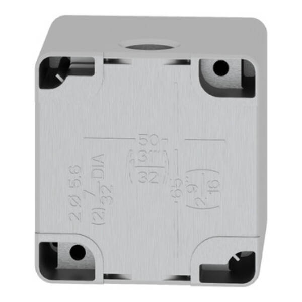 Empty enclosure, zinc alloy, grey RAL 7032, 1 cut-out, Ø22 mm, 80x80x77 mm - Schneider Electric - XAPG19501