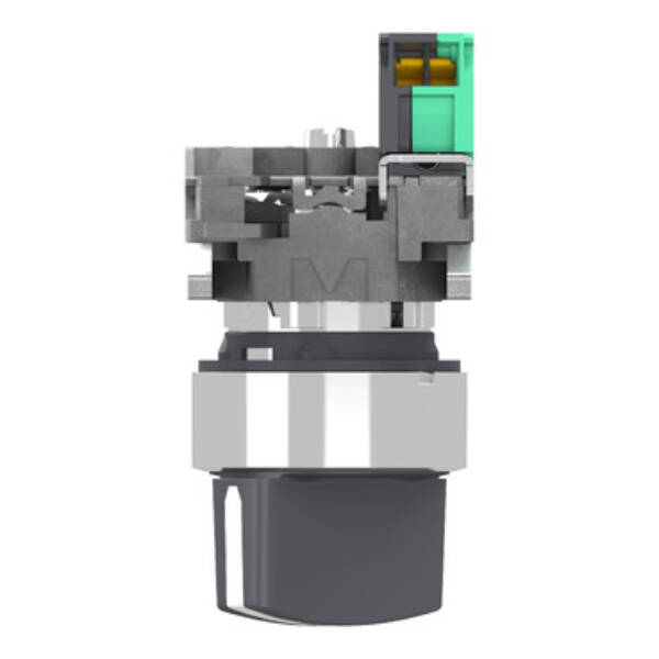 Selector switch, Harmony XB4, metal, black, 22mm, 2 positions, stay put, 1 NO, compact push in terminals - Schneider Electric - XB4BD215