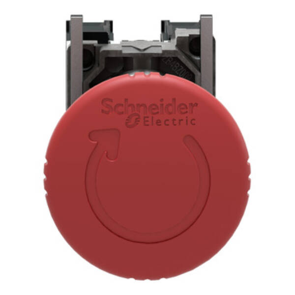 Harmony XB4 - ATEX D, Emergency stop switching off, metal, red mushroom Ø40, Ø22, trigger latching turn to release, 1 NO + 1 NC, ATEX - Schneider Electric - XB4BS8445EX