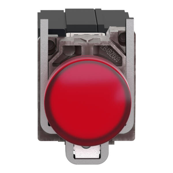 Pilot light, Harmony XB4,metal, red, 22mm, universal LED, plain lens, 400V AC - Schneider Electric - XB4BV5B4