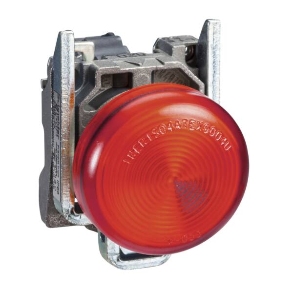 red complete pilot light Ø22 plain lens with BA9s bulb 250V - Schneider Electric - XB4BV64