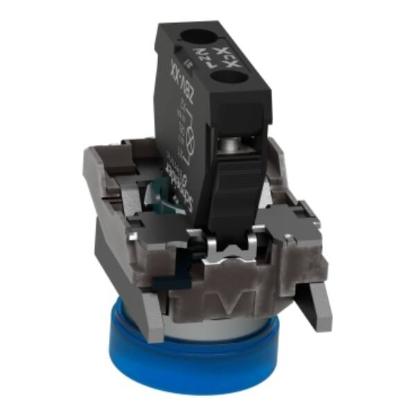 Pilot light, Harmony XB4,metal, blue, 22mm, universal LED, plain lens, 24V AC DC - Schneider Electric - XB4BVB6