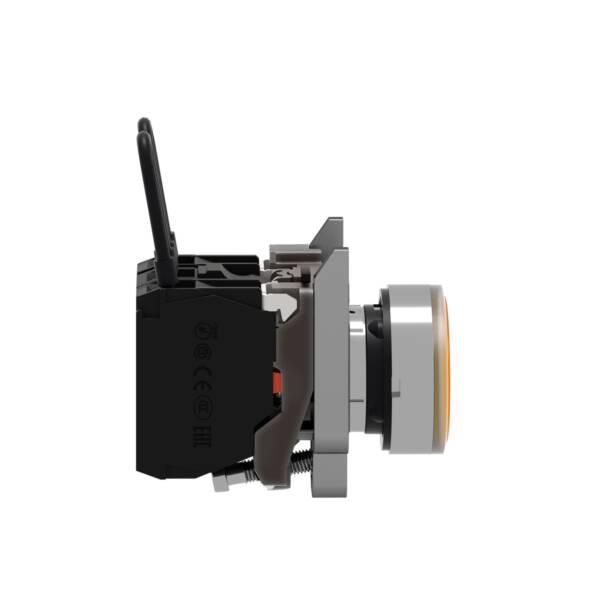 Push-to-test pilot light, Harmony XB4, metal, orange, universal LED, screw clamp terminals, 24V - Schneider Electric - XB4BW25B5