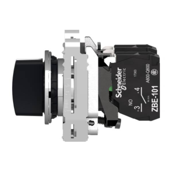 Harmony XB4, Selector switch flush mounted, metal, black, Ø30, 3 positions, stay put, 2 NO - Schneider Electric - XB4FD33