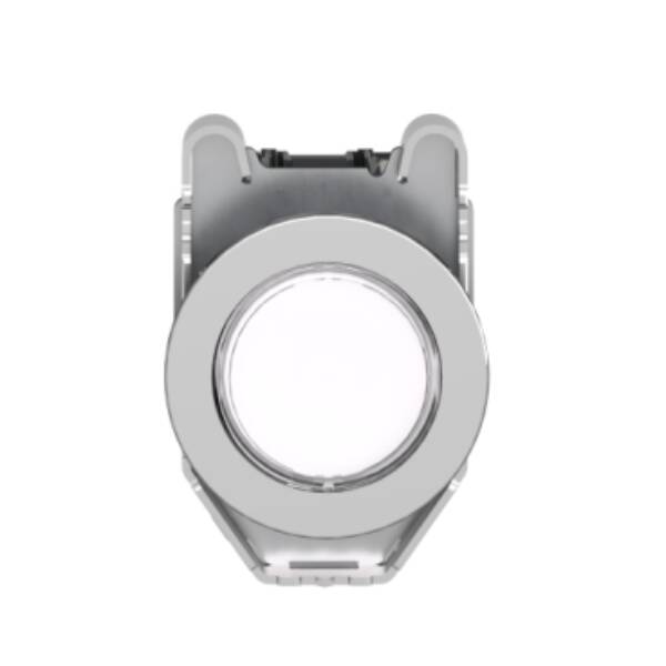 Illuminated push button, Harmony XB4, metal, white flush mounted, 30mm, universal LED, plain lens, 1NO + 1NC, 120V AC - Schneider Electric - XB4FW31G5