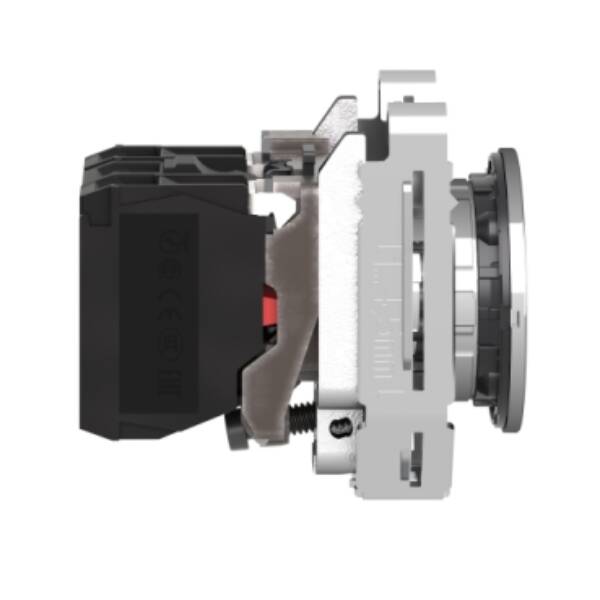 Illuminated push button, Harmony XB4, metal, green flush mounted, 30mm, universal LED, plain lens, 1NO + 1NC, 24V AC/DC - Schneider Electric - XB4FW33B5