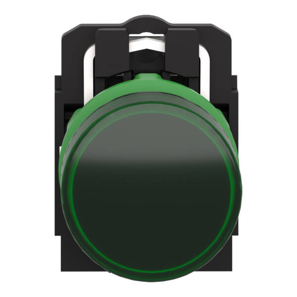 Harmony XB5, Pilot light, plastic, green, Ø22, plain lens for BA9s bulb, <= 250 V - Schneider Electric - XB5AV63