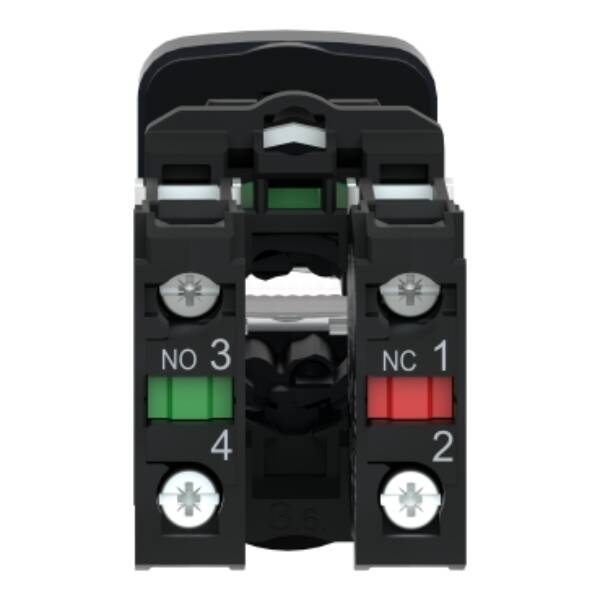 green flush/red projecting illuminated double-headed pushbutton Ø22 1NO+1NC 120V - Schneider Electric - XB5AW73731G5