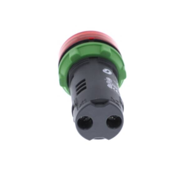 Monolithic pilot light, Harmony XB5, grey plastic, red, 22mm, universal LED, plain lens, 110…120V AC - Schneider Electric - XB5EVG4