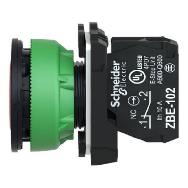 FLUSH MOUNTED RED FLUSH CAPS PUSHBUTTON 1NC SCREW CLAMP - Schneider Electric - XB5FA42