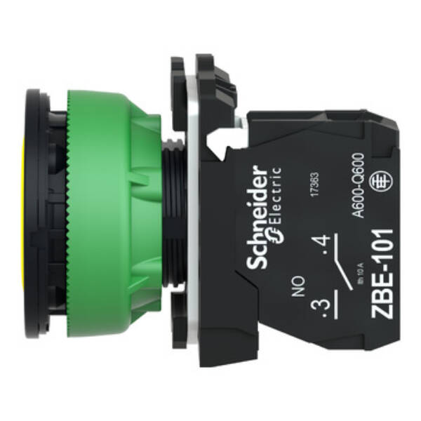 FLUSH MOUNTED YELLOW FLUSH CAPS PUSHBUTTON 1NO SCREW CLAMP - Schneider Electric - XB5FA51