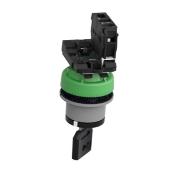 Selector switch, Harmony XB5, flush mounted ssw key 455 2 pos stay put key release L/R 1 NO screw cp grey - Schneider Electric - XB5FG41C0