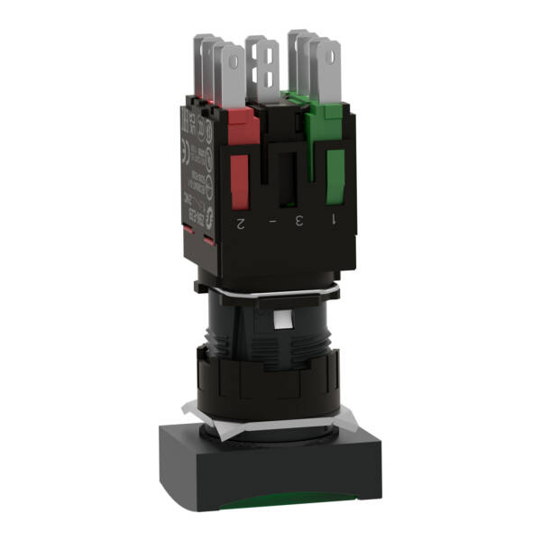 green rectang flush complete illum pushbutton Ø16 spring return 1NO+1NC 12...24V - Schneider Electric - XB6DW3B5B