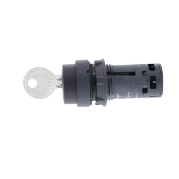 Harmony XB7, Monolithic key switch selector, plastic, black, Ø22, key n°455, 2 positions, stay put, 1 NO - Schneider Electric - XB7NG21