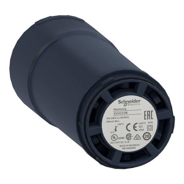 Base unit with top cover for modular tower lights, black, Ø60, PNP, 100...240 V AC - Schneider Electric - XVUC21MP