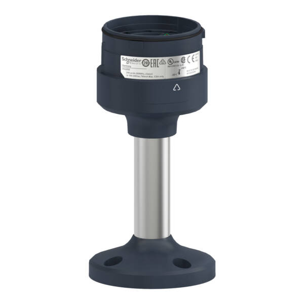 Fixing plate with 100 mm aluminium pole for modular tower lights, black, Ø60 - Schneider Electric - XVUZ02