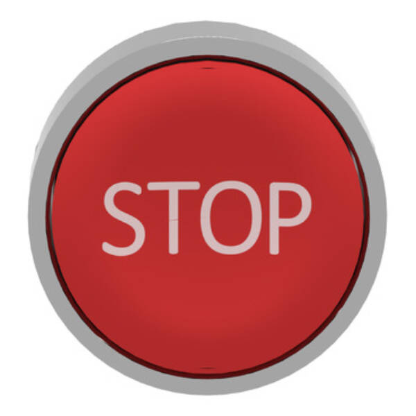 red flush pushbutton head Ø22 spring return "STOP" - Schneider Electric - ZB4BA434