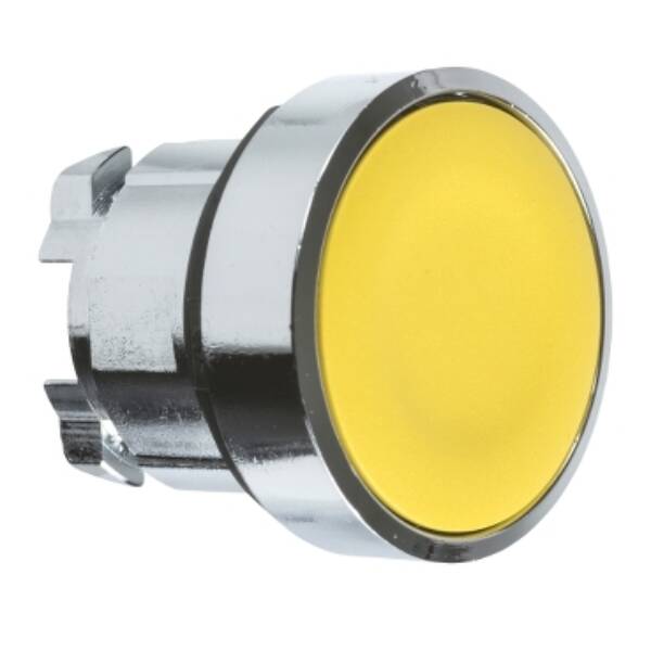 yellow flush pushbutton head Ø22 push-push unmarked - Schneider Electric - ZB4BH05
