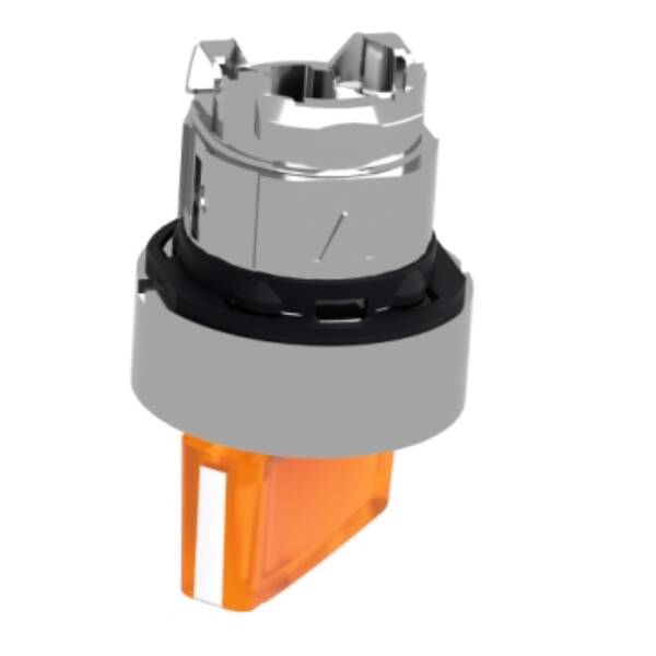 Head for illuminated selector switch, Harmony XB4, chromium metal, orange handle, 22mm, universal LED, 2 positions, - Schneider Electric - ZB4BK1453