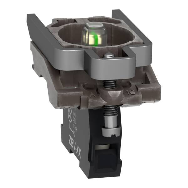 Complete body/light block assembly, Harmony XB4, flashing, with body/fixing collar, universal LED, 24V AC DC - Schneider Electric - ZB4BV18B1