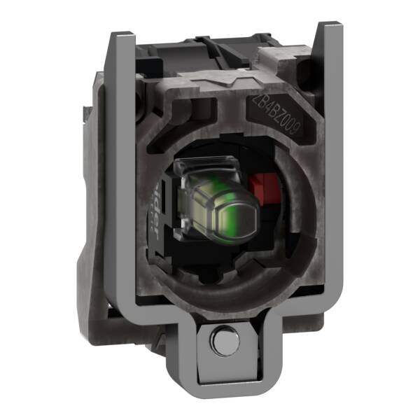 Complete body/contact assembly and light block, Harmony XB4, with body/fixing collar, universal LED, 24V, 1NC - Schneider Electric - ZB4BW0B12