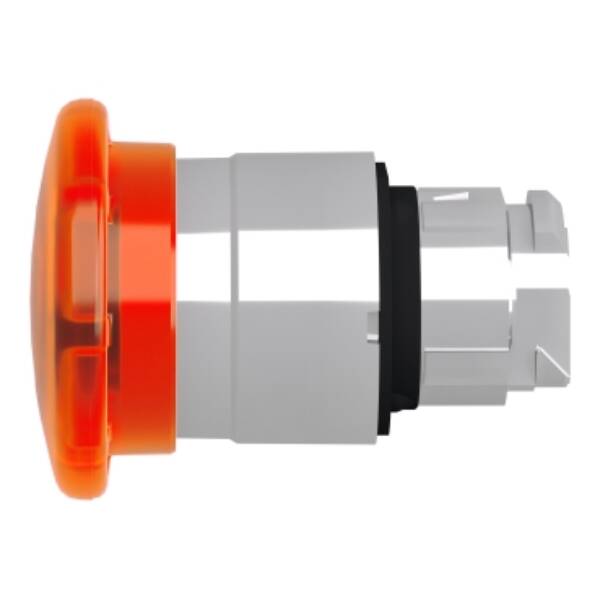 Head for illuminated push button, Harmony XB4, metal, orange muhroom 40mm, 22mm, universal LED, latching push-pull - Schneider Electric - ZB4BW653