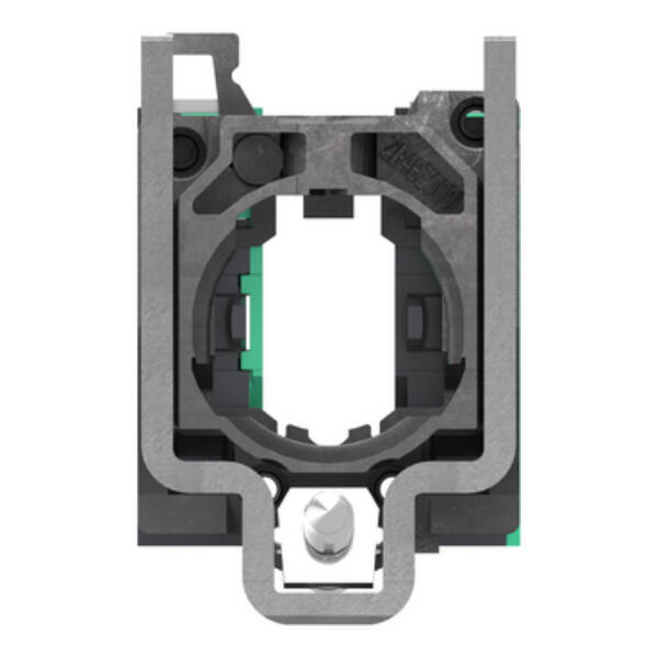 Complete body contact assembly, Harmony XB4, single contact, with fixing collar, metal, 2 NO, compact push in terminals - Schneider Electric - ZB4BZ1035