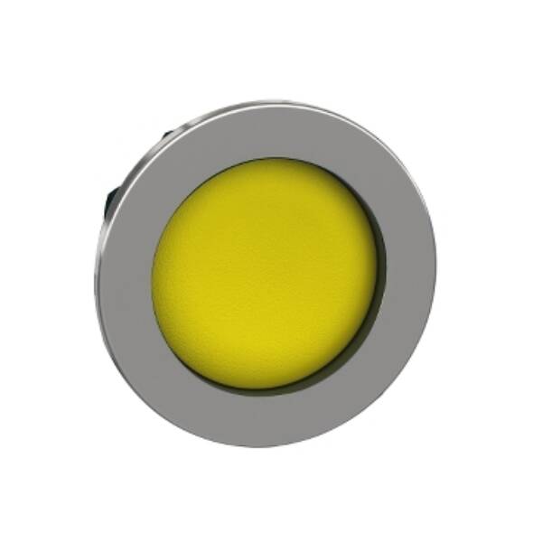 Head for non illuminated push button, Harmony XB4, flush mounted yellow pushbutton recessed - Schneider Electric - ZB4FA56