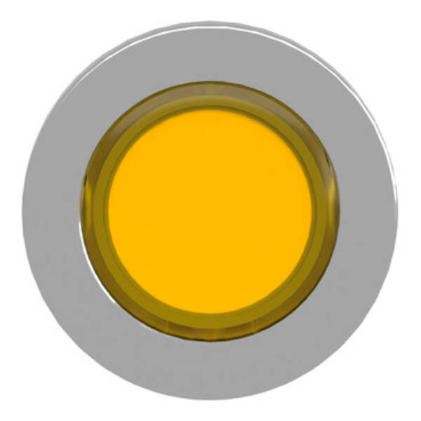 Head for illuminated push button, Harmony XB4, metal, yellow, universal LED, 30mm, left to center, for legend of insertion - Schneider Electric - ZB4FA58