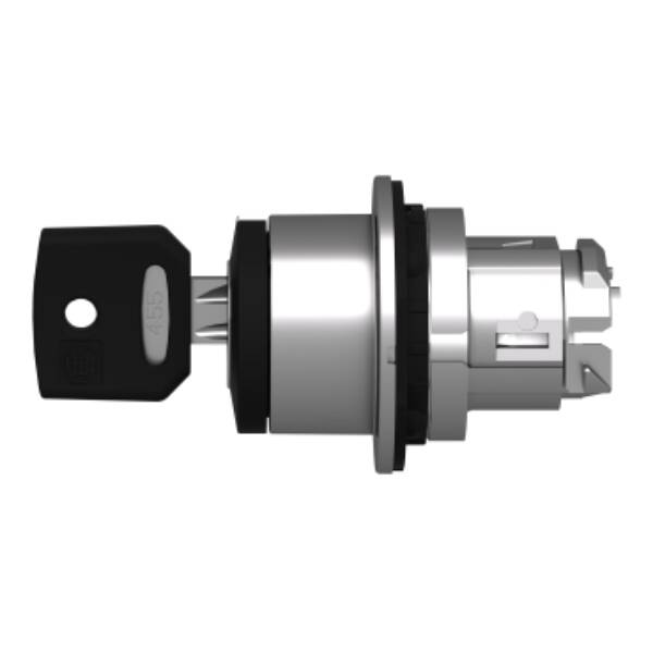 Head for key selector switch, Harmony XB4, flush mounted 455 3, position stay put - Schneider Electric - ZB4FG0