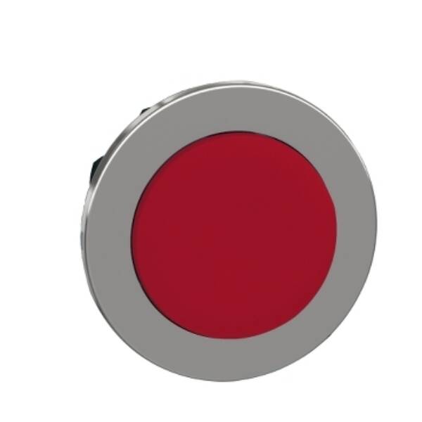 Head for non illuminated push button, Harmony XB4, flush mounted red projecting pushbutton - Schneider Electric - ZB4FL4