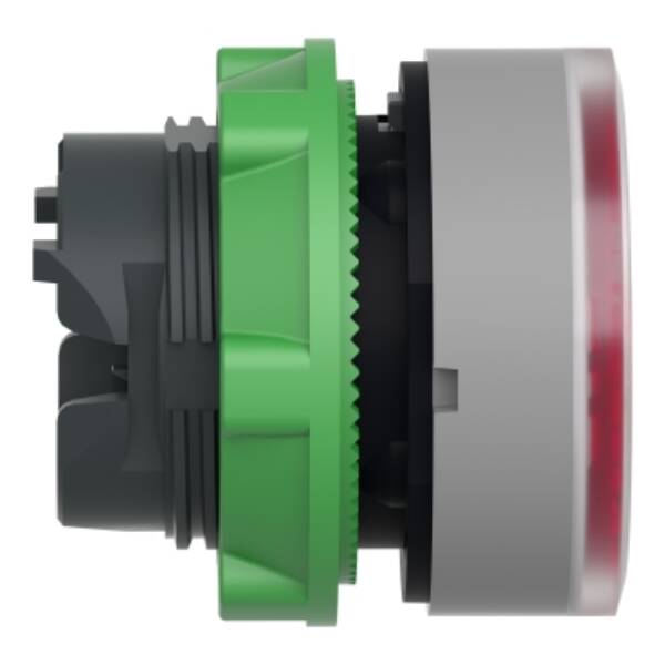 Head for illuminated push button, Harmony XB5, grey bezel, red flush, 22mm, universal LED, for insertion of legend - Schneider Electric - ZB5AA48C0